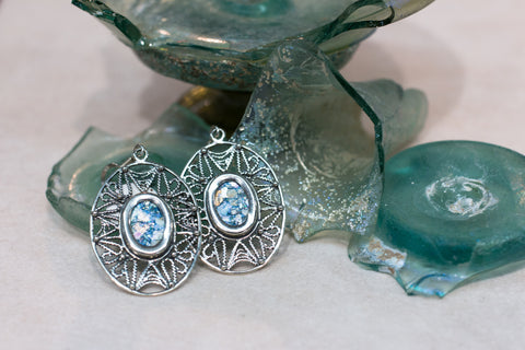 Silver 925  roman glass Earings
