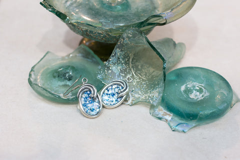 Silver 925  roman glass Earrings