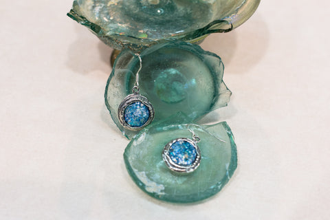 Silver 925  roman glass Earrings