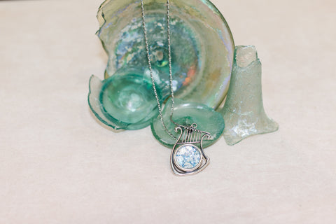 Silver 925 roman glass pendant